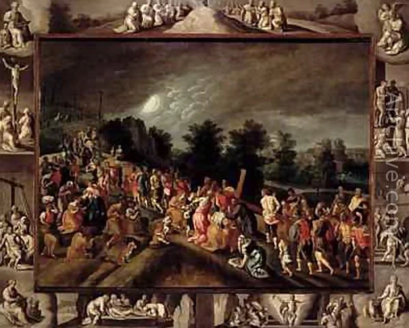 Cristo sul calvario con scene